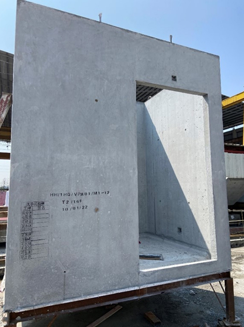 Innovative high-performance lightweight cellular concrete is adopted to reduce transportation cost and loading for foundation and provide better thermal and insulation performance.