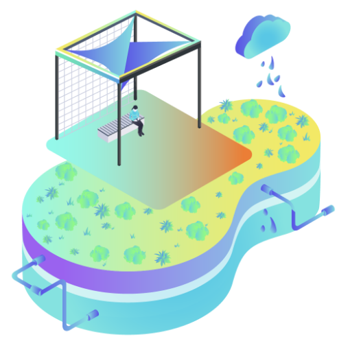 The concept of "sponge city" is introduced through providing abundant landscaped areas, integrated with the design of rain garden and bioswale, for better management of storm-water. Innovation technology, including soil cells and underground tree guying system, and innovation ideas, pet-inclusive and cycling-inclusive concept, are implemented to achieve a new chapter of urban space.