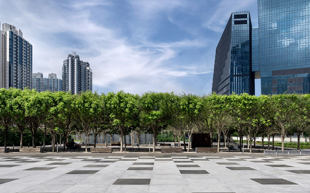 “Canopy of Trees" creates strong identity by unique square-shaped trees, providing sufficient natural shading.