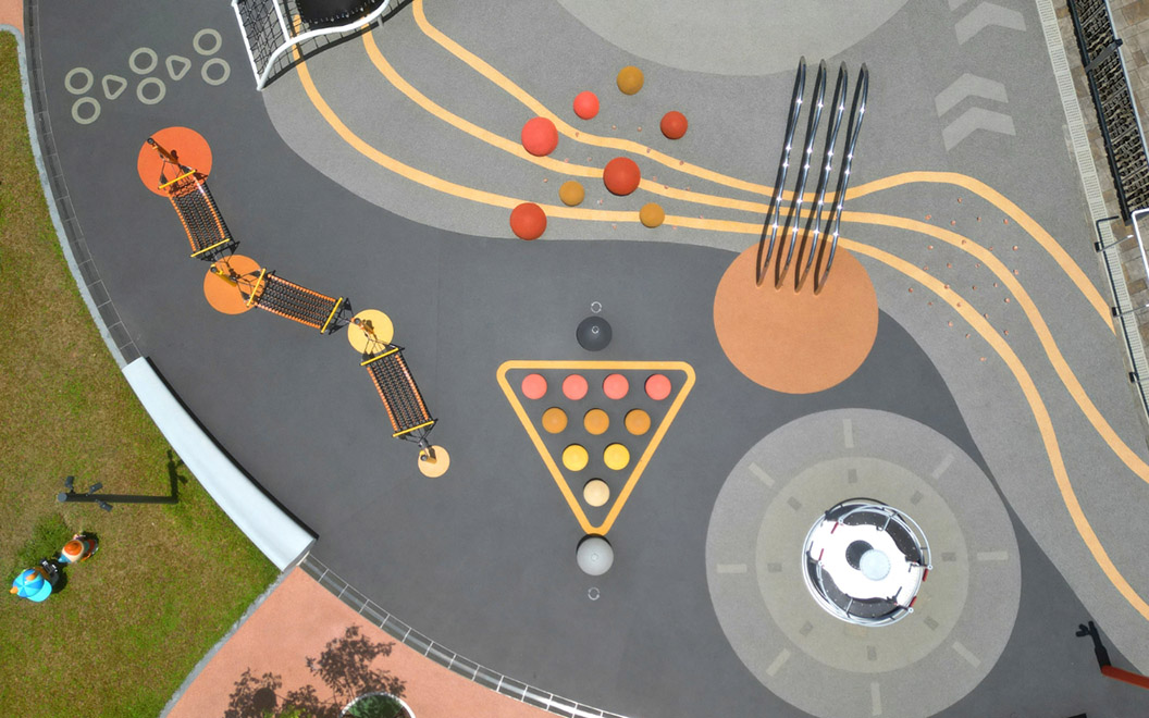 “Playscape” design theme with “Olympic” element that incorporated the landform, setting with variety of inclusive children play equipment, caters to the diverse abilities and interests of every child and offer an inclusive play experience.