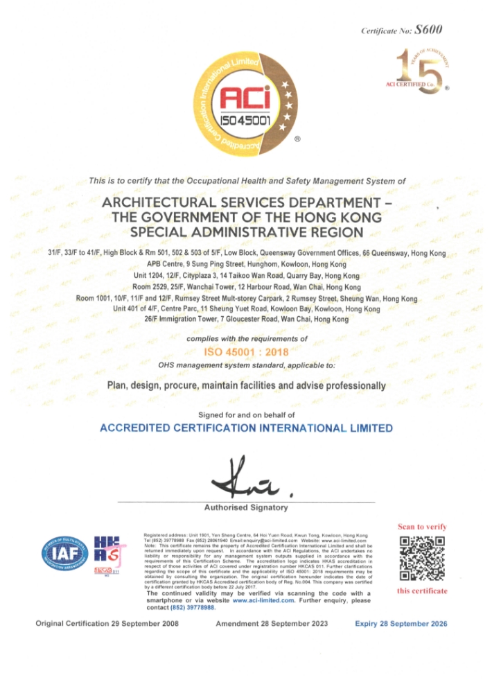 ISO 45001:2018  Accredited Certification